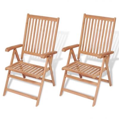 Emaga vidaxl rozkładane krzesła ogrodowe, 2 szt., lite drewno tekowe