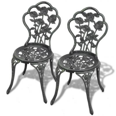 Emaga vidaxl krzesła bistro, 2 szt., odlewane aluminium, zielone