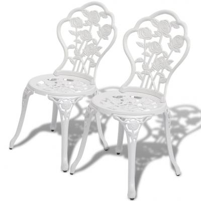 Emaga vidaxl krzesła bistro, 2 szt., odlewane aluminium, białe