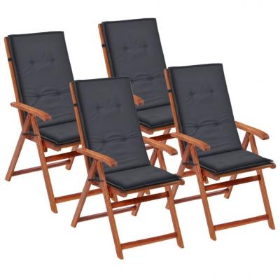 Emaga vidaxl poduszki na krzesła ogrodowe, 4 szt., antracyt, 120x50x3 cm