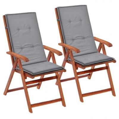 Emaga vidaxl poduszki na krzesła ogrodowe, 2 szt., szare, 120x50x3 cm