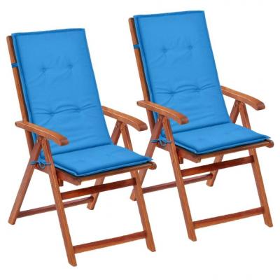 Emaga vidaxl poduszki na krzesła ogrodowe, 2 szt., niebieskie, 120x50x3 cm