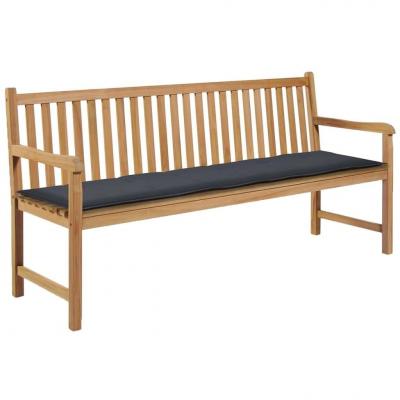 Emaga vidaxl poduszka na ławkę ogrodową, antracytowa, 180x50x3 cm
