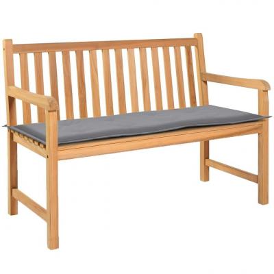 Emaga vidaxl poduszka na ławkę ogrodową, szara, 120x50x3 cm