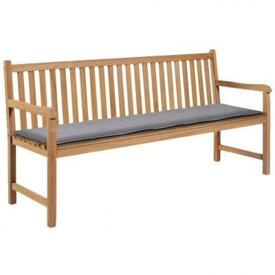 Emaga vidaxl poduszka na ławkę ogrodową, szara, 180x50x3 cm
