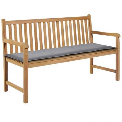 Emaga vidaxl poduszka na ławkę ogrodową, szara, 150x50x3 cm