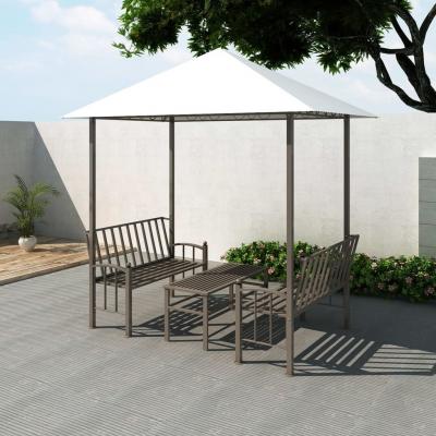 Emaga vidaxl zadaszenie ogrodowe ze stołem i ławkami; 2,5 x 1,5 x 2,4 m