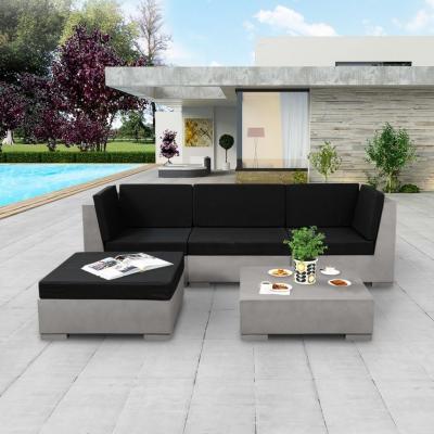Emaga vidaxl 5-cz. zestaw wypoczynkowy do ogrodu, poduszki, beton, szary