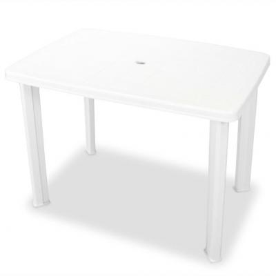 Emaga vidaxl stół ogrodowy, biały, 101 x 68 x 72 cm, plastikowy