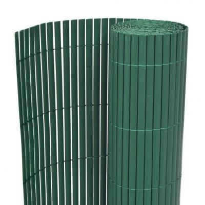 Emaga vidaxl dwustronne ogrodzenie ogrodowe, pvc, 90x500 cm, zielone