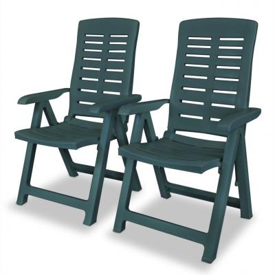 Emaga vidaxl rozkładane krzesła ogrodowe, 2 szt., plastikowe, zielone