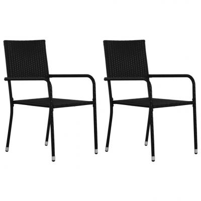 Emaga vidaxl krzesła ogrodowe, 2 szt., polirattan, czarne