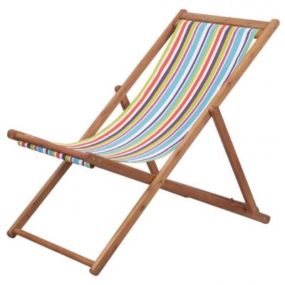 Emaga vidaxl składany leżak plażowy, tkanina, kolorowy