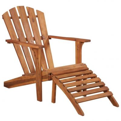 Emaga vidaxl krzesło ogrodowe adirondack z podnóżkiem, lite drewno akacjowe