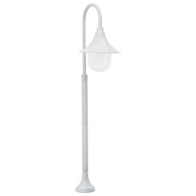 Emaga vidaxl lampa ogrodowa na słupku, 120 cm, e27, aluminium, biała