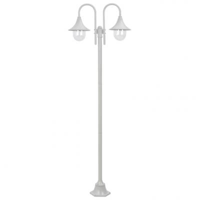 Emaga vidaxl latarnia ogrodowa 2-punktowa, 220 cm, aluminium, e27, biała