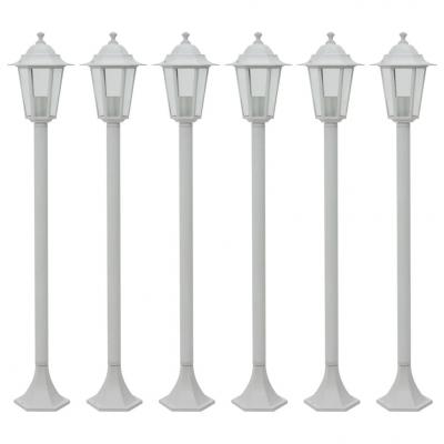 Emaga vidaxl lampy ogrodowe, 110 cm, e27, aluminium, 6 szt., białe
