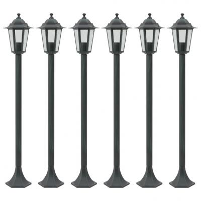 Emaga vidaxl lampy ogrodowe, 110 cm, e27, aluminium, ciemnozielone, 6 szt.