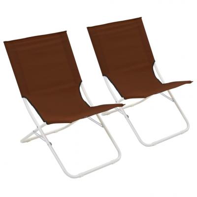Emaga vidaxl składane krzesła plażowe, 2 szt., brązowe