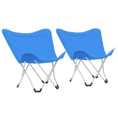 Emaga vidaxl krzesła turystyczne motyle, 2 szt., składane, niebieskie