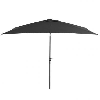 Emaga vidaxl parasol ogrodowy na metalowym słupku, 300 x 200 cm, antracytowy