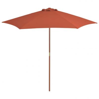 Emaga vidaxl parasol ogrodowy na drewnianym słupku, 270 cm, terakota