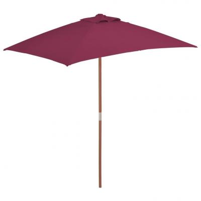 Emaga vidaxl parasol ogrodowy na drewnianym słupku, 150 x 200 cm, bordowy