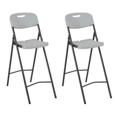 Emaga vidaxl składane krzesła barowe, 2 szt., hdpe i stal, białe