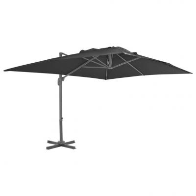 Emaga vidaxl parasol wiszący z aluminiowym słupkiem, 400x300 cm, antracytowy