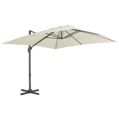 Emaga vidaxl parasol wiszący z aluminiowym słupkiem, 300x300 cm, piaskowy