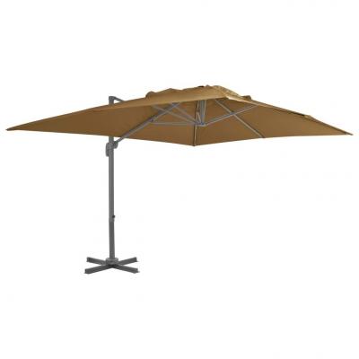 Emaga vidaxl parasol wiszący z aluminiowym słupkiem, 400x300 cm, taupe