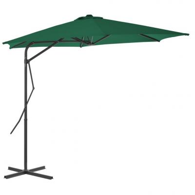 Emaga vidaxl parasol ogrodowy na słupku stalowym, 300 cm, zielony