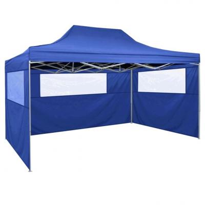 Emaga vidaxl rozkładany namiot z 3 ściankami, 3 x 4,5 m, niebieski