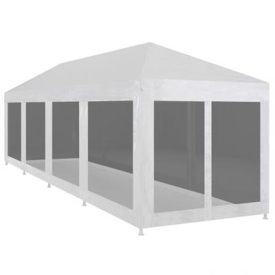 Emaga vidaxl namiot imprezowy z 10 siatkowymi ściankami, 12 x 3 m