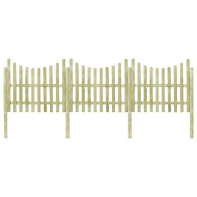 Emaga vidaxl ogrodzenie z 4 słupkami, impregnowana sosna, 510 x 150 cm