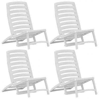 Emaga vidaxl składane krzesła plażowe dla dzieci, 4 szt., plastikowe, białe
