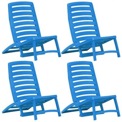 Emaga vidaxl składane krzesła plażowe dla dzieci, 4 szt., plastikowe, niebieskie