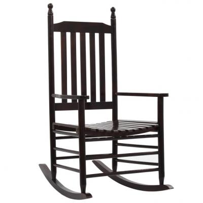 Emaga vidaxl fotel bujany z wygiętym siedziskiem, brązowy, drewno topolowe