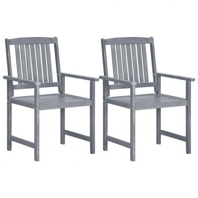Emaga vidaxl krzesła ogrodowe, 2 szt., szare, lite drewno akacjowe