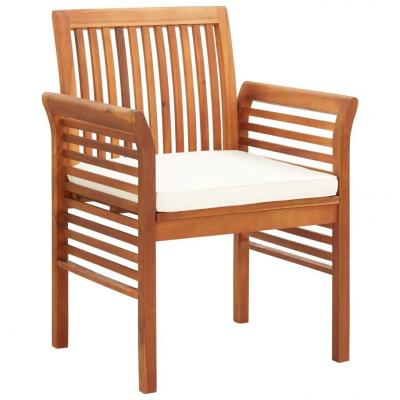 Emaga vidaxl krzesło ogrodowe z poduszką, lite drewno akacjowe