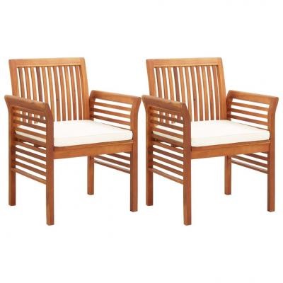 Emaga vidaxl krzesła ogrodowe z poduszkami, 2 szt., lite drewno akacjowe