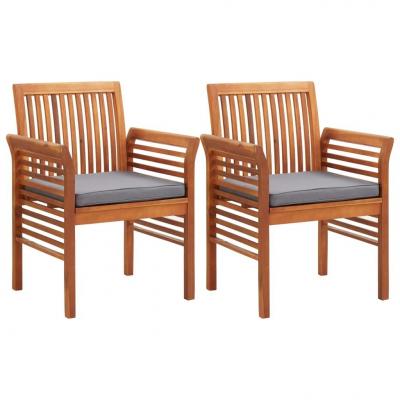 Emaga vidaxl krzesła ogrodowe z poduszkami, 2 szt., lite drewno akacjowe