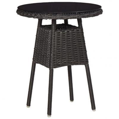 Emaga vidaxl 2 krzesła ogrodowe ze stolikiem, polirattan, czarne