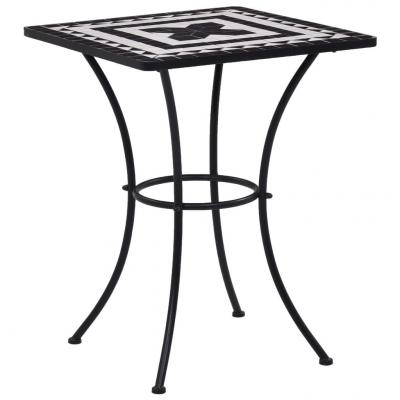 Emaga vidaxl mozaikowy stolik bistro, czarno-biały, 60 cm, ceramiczny