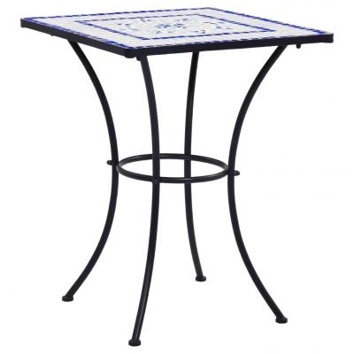 Emaga vidaxl mozaikowy stolik bistro, niebiesko-biały, 60 cm, ceramiczny