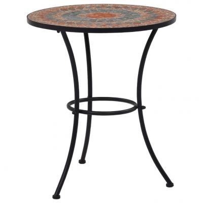 Emaga vidaxl mozaikowy stolik bistro, pomarańczowo-szary, 60 cm, ceramiczny