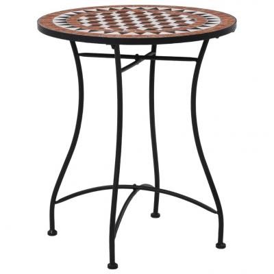 Emaga vidaxl mozaikowy stolik bistro, brązowy, 60 cm, ceramiczny
