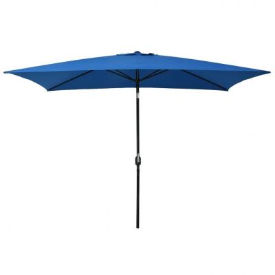 Emaga vidaxl parasol ogrodowy na metalowym słupku, 300x200 cm, lazurowy