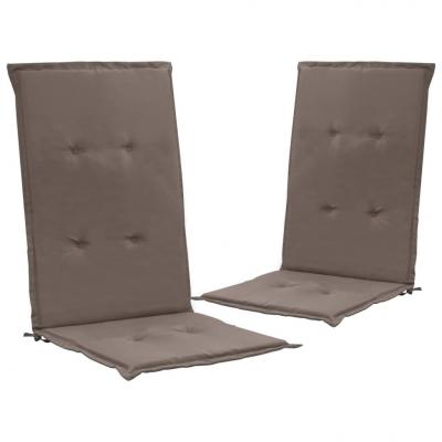 Emaga vidaxl poduszki na krzesła ogrodowe, 2 szt., taupe, 120x50x3 cm