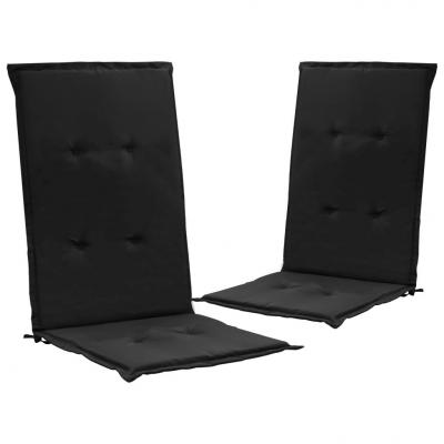 Emaga vidaxl poduszki na krzesła ogrodowe, 2 szt., czarne, 120x50x3 cm